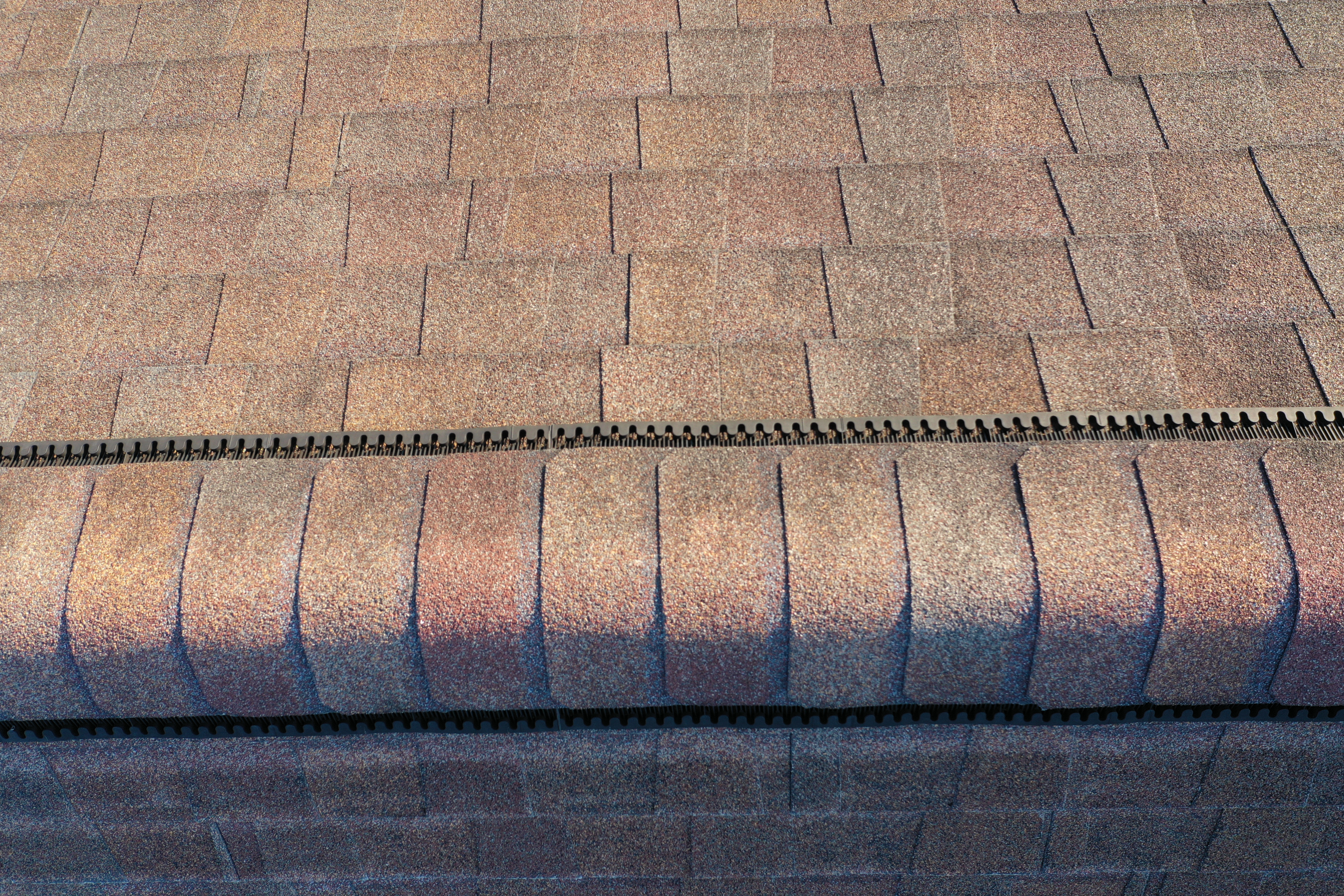 Ridge Cap Condition - Main ridge line showing detailed close-up of shingle and ridge cap condition