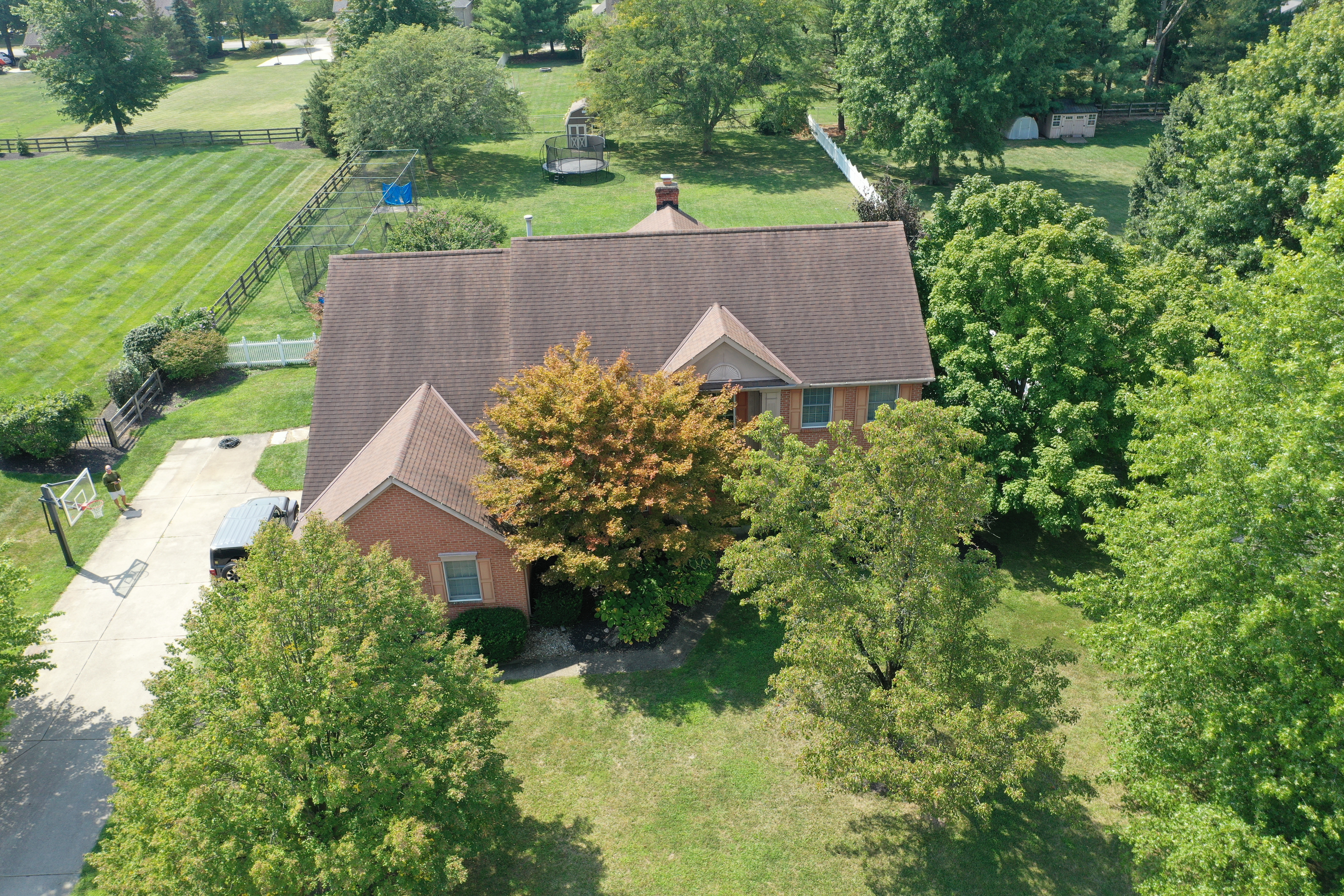 Aerial view of 1085 Cheltenham Place showing roof condition